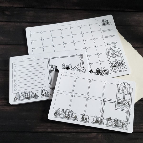 Potion shelf planner Notepads - Spooky cute goth Stationery