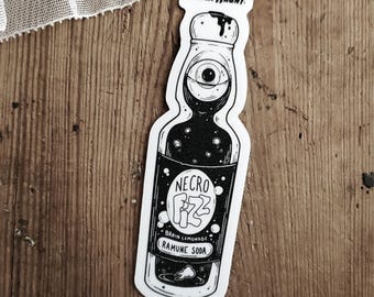 Zombie Ramune | Soda Vinyl Sticker | Spooky Cute Art | Necro Fizz