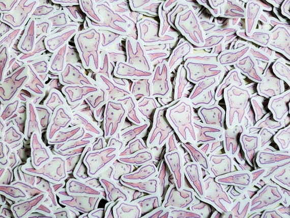 Teeth STICKER pack, spooky cute, pastel goth