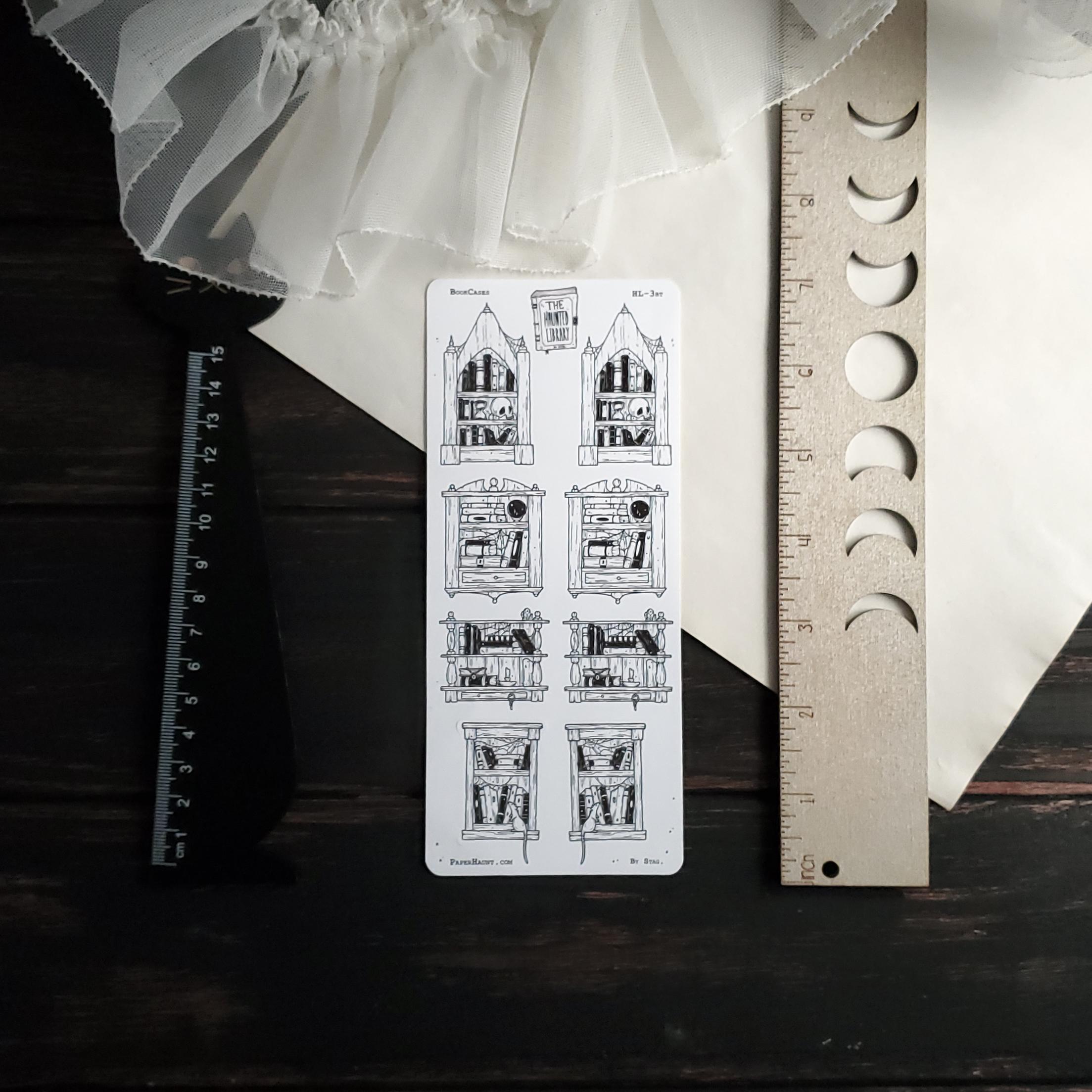 Book Shelf STICKER Sheet | Planner Stickers | Spooky Cute - Gothic ...