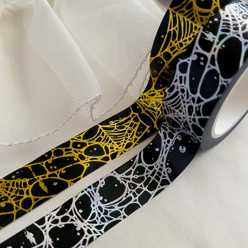 Silver holo Spider web WASHI Tape image 6
