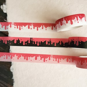 Pink Blood Drip WASHI Tape - Spookachtig schattig - Goth - Briefpapier