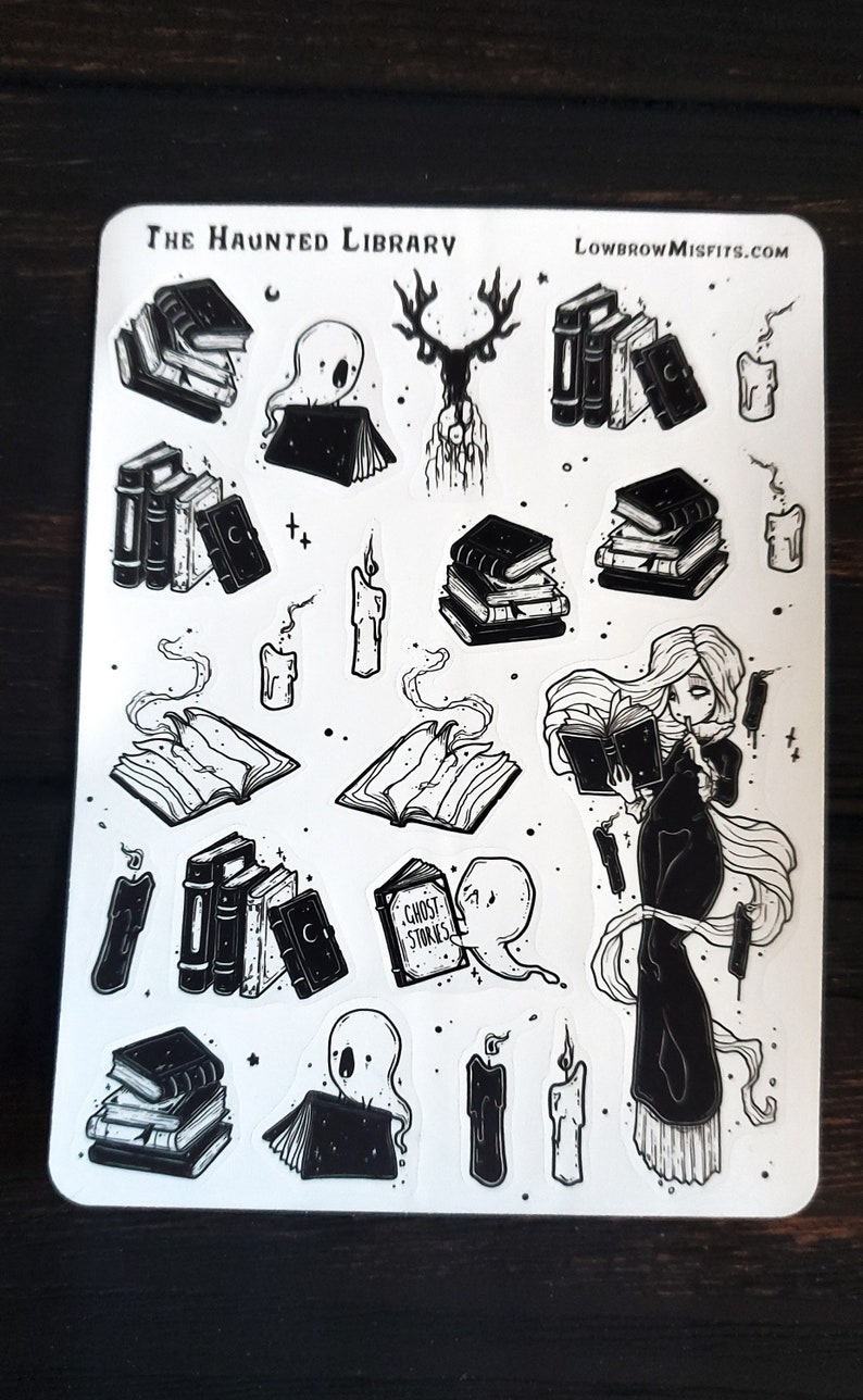 dark academia creepy cute ghost girl stickers.