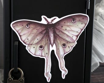 Luna Moth Magnet – Spooky Cute Goth Insect Decor – Celestial Moth Fridge Magnet – Cottagecore Lunar Aesthetic Gift