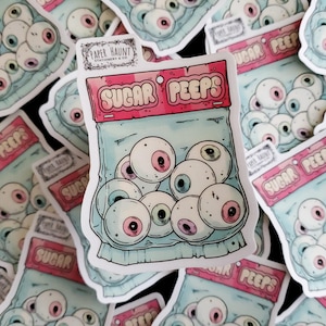 Sugar Creeps, Candy Sticker, Spooky Cute Food, Eyeballs