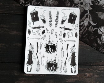 Witch Planner STICKER Sheet - gruselig niedlich Hexe