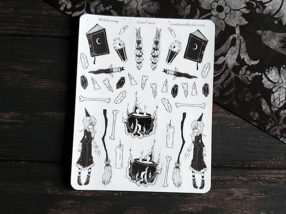 Witch planner STICKER sheet - creepy cute witchy