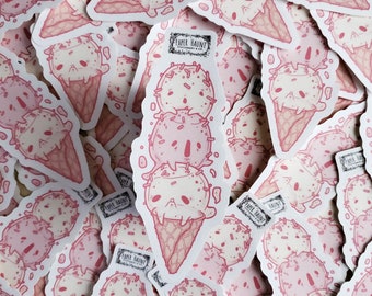 Ice Cream Ghost Cone Sticker - Spooky Cute -  Pastel Goth