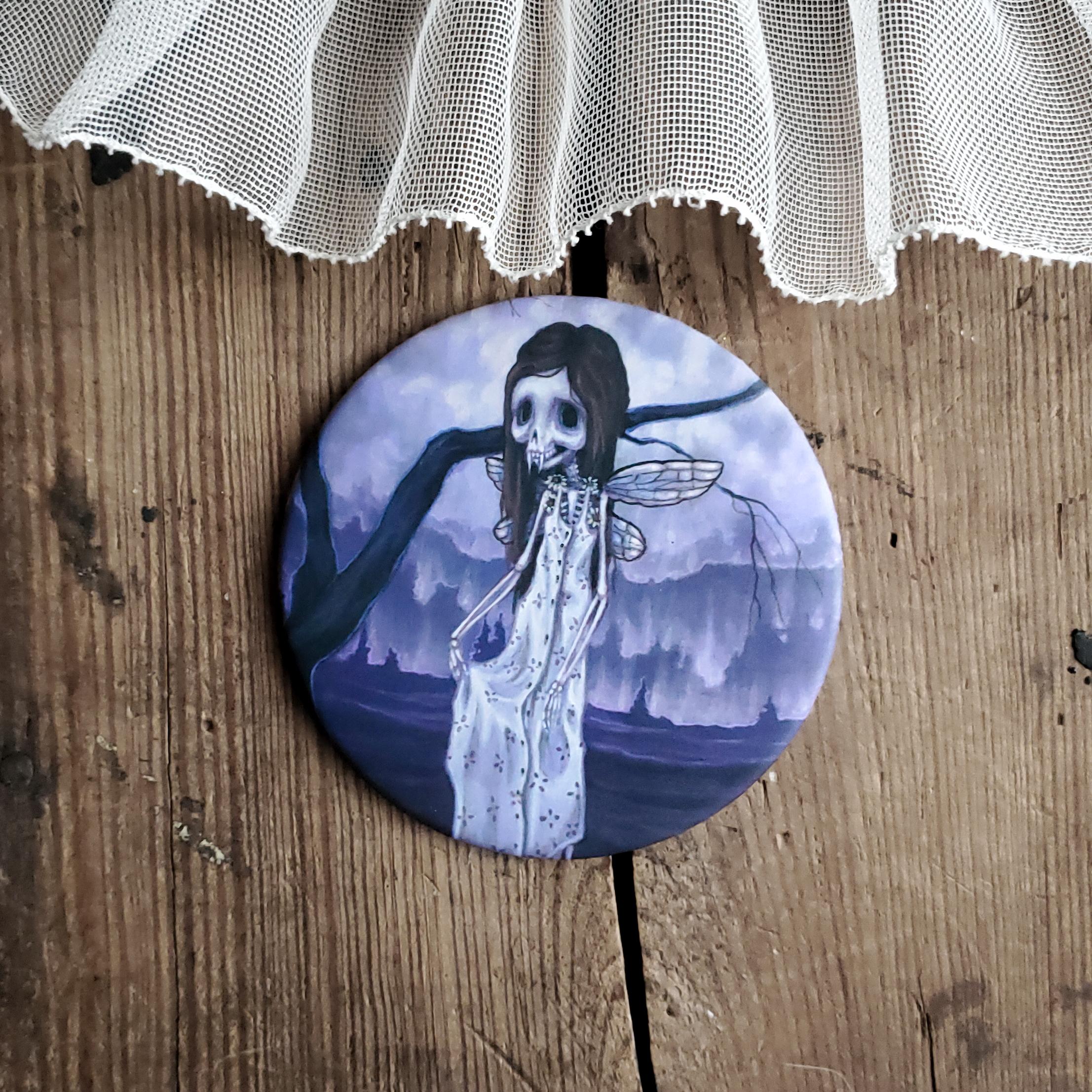 Daisy Bones Skeleton Fairy Magnet – Spooky Cute Purple Fairy Goth