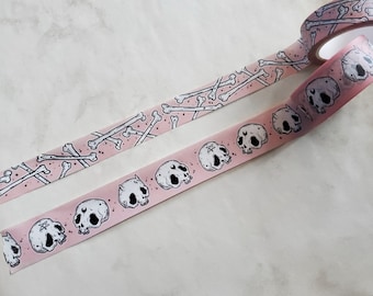 Skull and bone pink WASHI Tape, spooky cute ,pastel goth