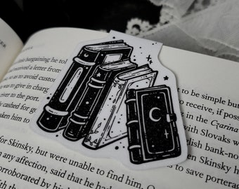Witchy books magnetic Bookmark, Spooky cute, Goth