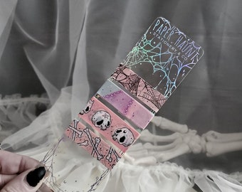 Holo web Washi card Bookmark, Spooky Cute