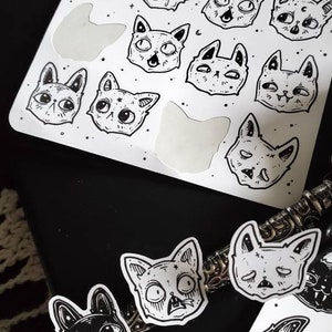 goth emoji cat planner sticker sheet