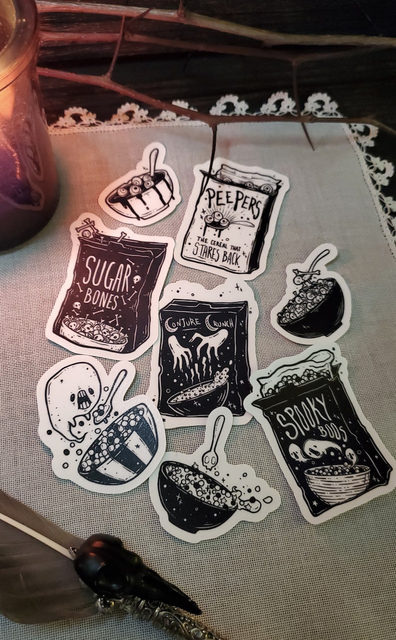 Creepy cute gothic sticker pack.
