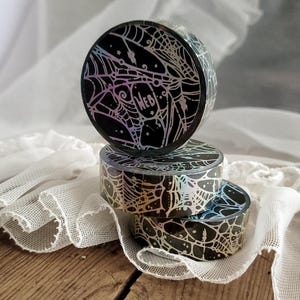 Silver holo Spider web WASHI Tape image 3