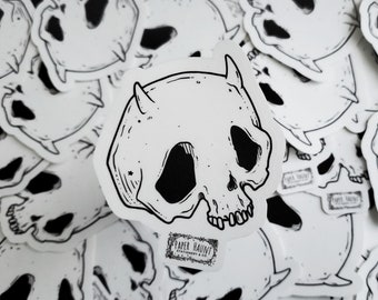Devil Skull sticker - spooky cute - goth