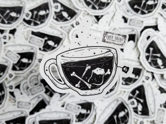 Bone Tea Sticker - Spook cute -  Goth Tea