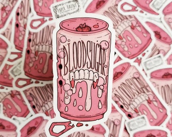 Blood Sugar STICKER- Vampire Soda Can- Spooky cute - Goth