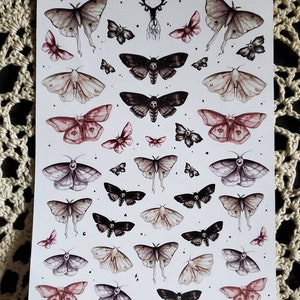 magic moon moth planner sticker sheet.