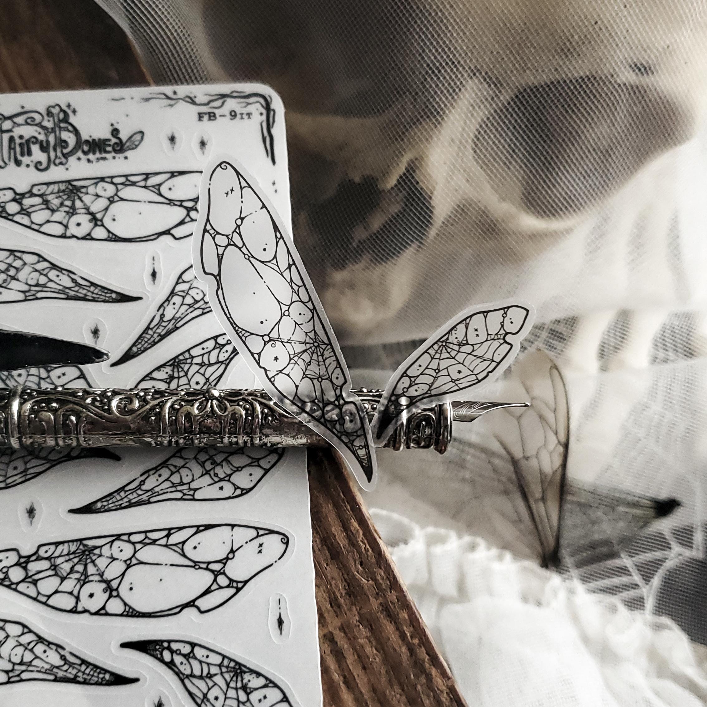 Spider Web Fairy Wing Planner Sticker Sheet | Clear Creepy Cute Gothic ...
