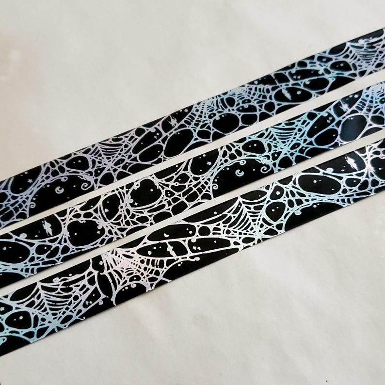 Silver holo Spider web WASHI Tape image 5