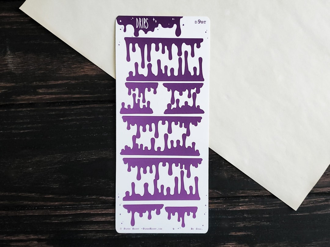 Drip Rate Sticker Purple Drip Planner Sticker Sheet -planner Stickers, Spooky Cute ...