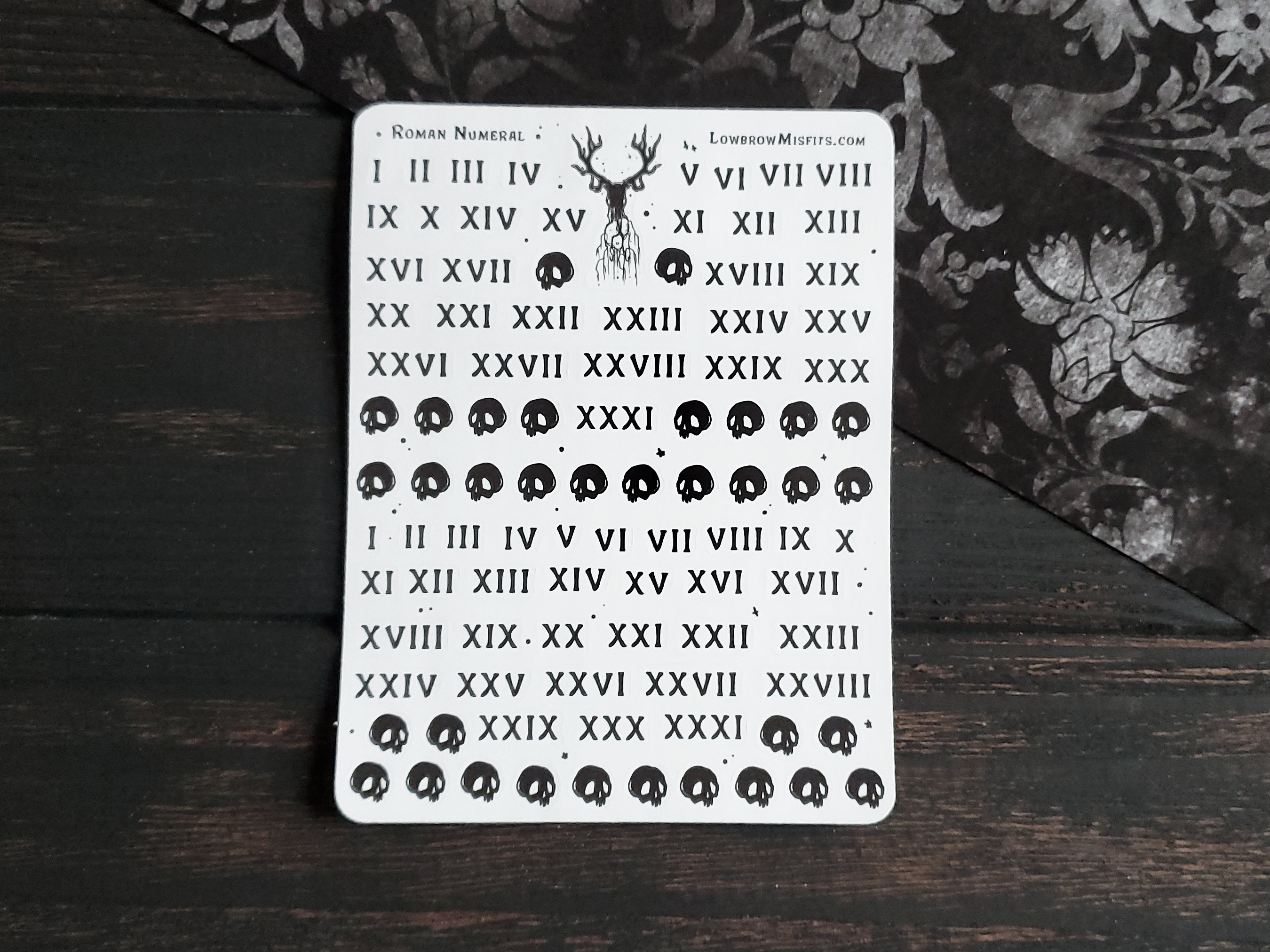 2700px x 2025px - Roman Numeral and Skull Planner STICKER Sheet - Etsy Israel