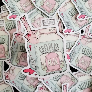 Adesivo de caixa de "leite" zumbi - Creeper's Creamery