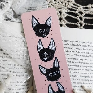 Pink Vampire Bat Bookmark, Pastel Goth, Spooky Cute