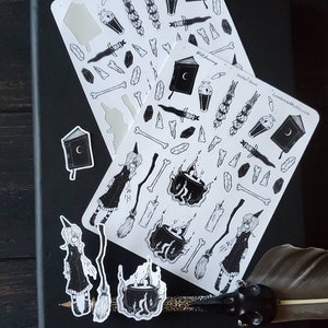 spooky cute goth witch stickers