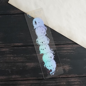 Holo Ghost Pile Washi card Bookmark, Spooky Cute image 5