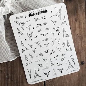 Mini Spider Web Planner STICKER Sheet | Clear Stickers - Spooky Cute Art | Halloween & Goth Planner