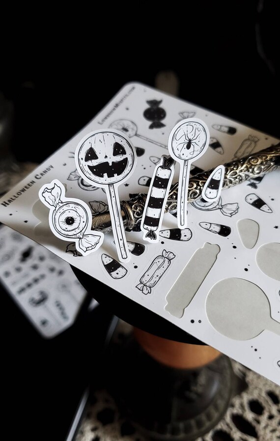 Halloween Candy STICKER Sheet Creepy Cute Goth Etsy