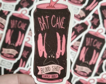 Vampire Energy Drink STICKER- Bat Cave- Spooky cute - Goth