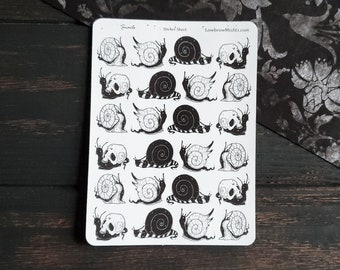 Snail Planner STICKER Sheet - creepy cute goth