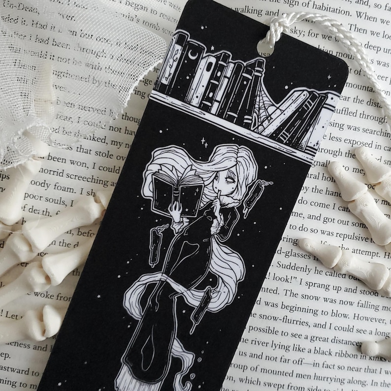 Marque-page de bibliothèque hantée, Fantasmagorie, Fille fantôme et Gothique image 3