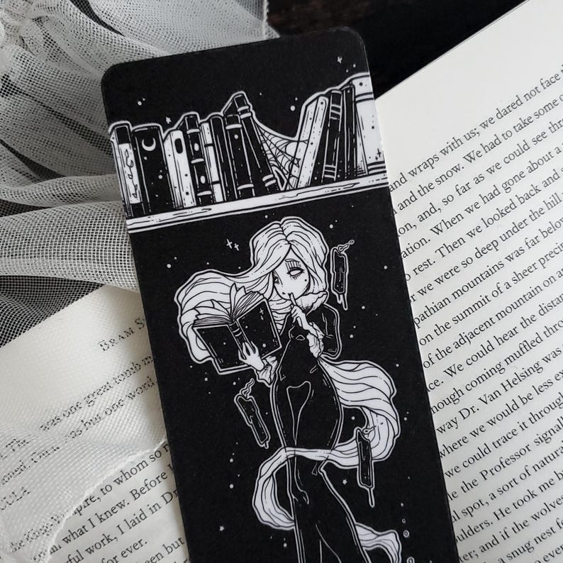Marque-page de bibliothèque hantée, Fantasmagorie, Fille fantôme et Gothique image 7