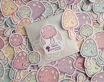 Pastel Toadstool STICKER pack, Mushroom, Pastel, Cottage Core