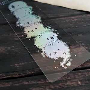 Holo Ghost Pile Washi card Bookmark, Spooky Cute image 7