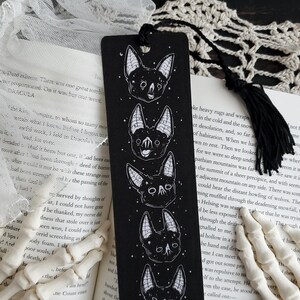 Black Vampire Bat Bookmark, Spooky cute, Goth image 3