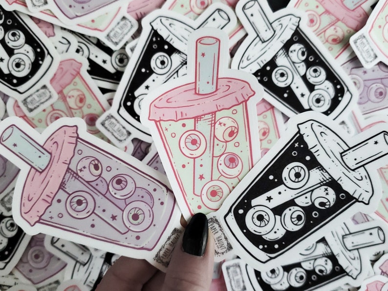 BOBA TEA pastel goth Sticker, Creepy cute image 2