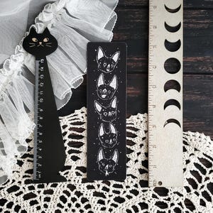 Black Vampire Bat Bookmark, Spooky cute, Goth image 6