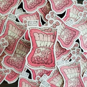 Brain Puffy STICKER - Zombie Food