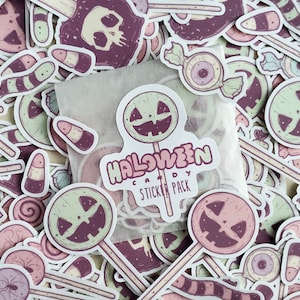 Halloween Candy STICKER pack - Spooky cute -Pastel Goth -  Pack of Twenty Six