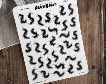 Centipede Clear Planner STICKER Sheet | Creepy Cute Bug Stickers