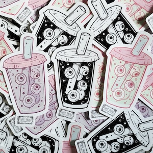 BOBA TEA pastel goth Sticker, Creepy cute image 4