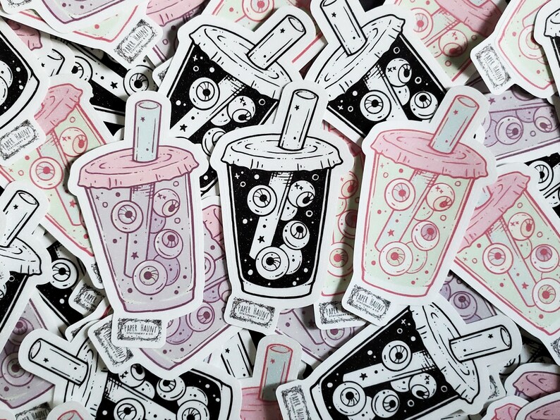 BOBA TEA pastel goth Sticker, Creepy cute image 4