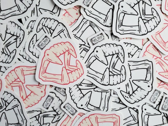 Vampire Fang sticker - spooky cute - goth