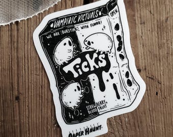 Vampire Candy Ticks Sticker | Vampire Food | Spooky Cute | Vinyl Sticker