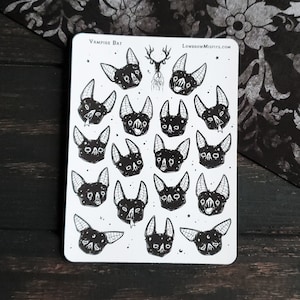 VAMPIRE bat emoji STICKER Sheet - creepy cute goth